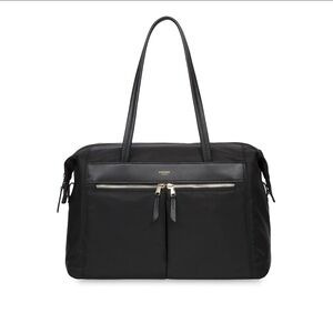 Knomo London Curzon Laptop Tote Shoulder Bag - Black Nylon